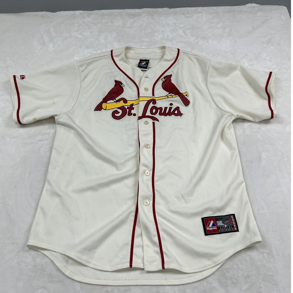 Majestic Baseball Jersey Mens XL White St. Louis Cardinals Yadier Molina 4